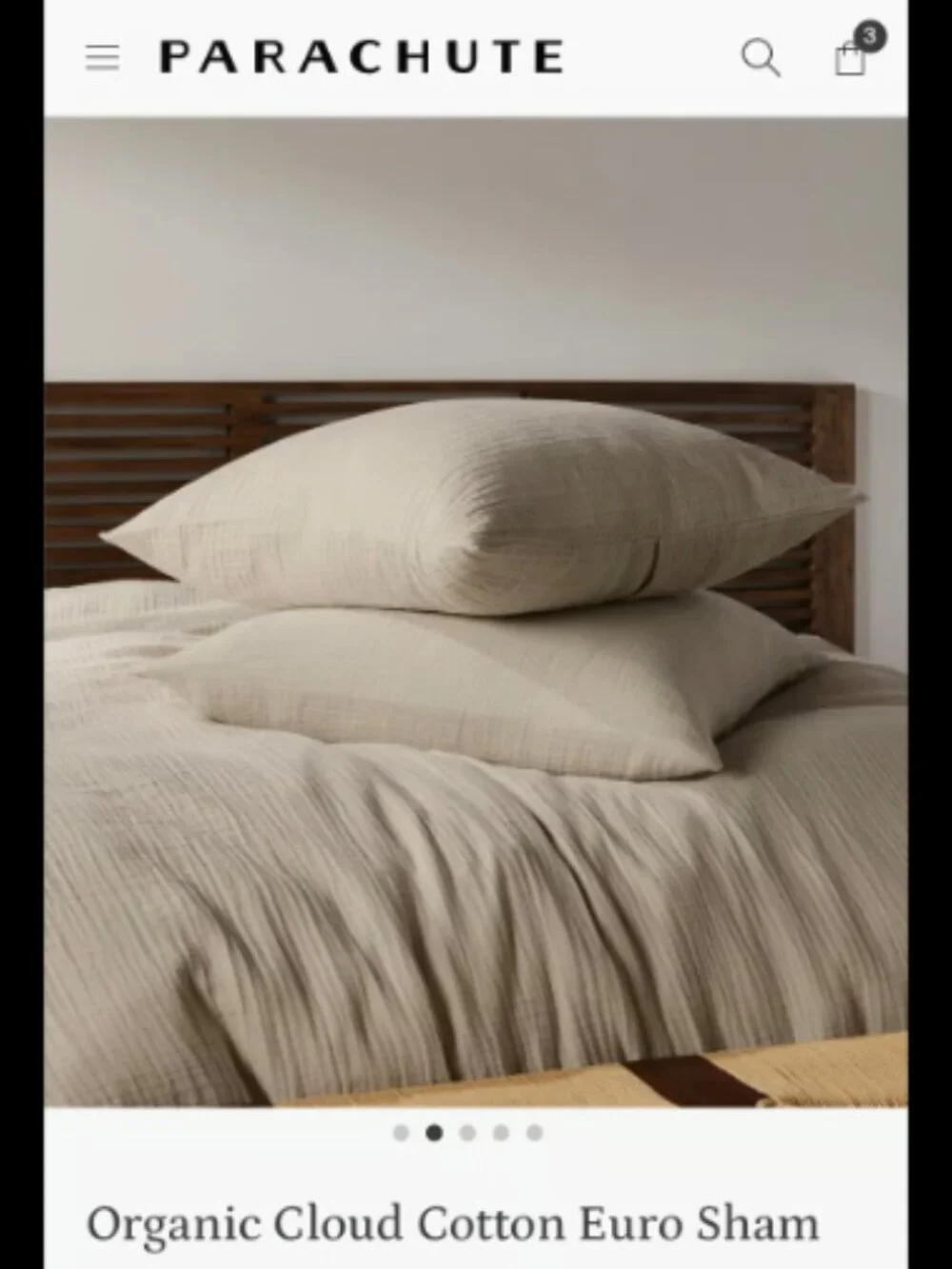 Parachute Organic Cotton “Cloud” King/Cal King Duvet & 5 Pillow Set in “Bone”
